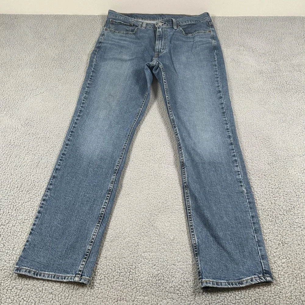 Levis 514 Jeans‎ Mens 36x32 Blue Straight Leg Stretch Denim Pants Medium Wash